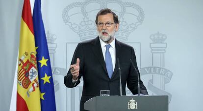 Mariano Rajoy, durante una comparecencia. 