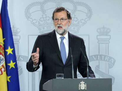 Mariano Rajoy, durante una comparecencia. 