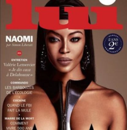 La última portada (octubre) de 'Lui', con la modelo Naomi Campbell.