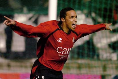 Valdo celebra el gol marcado al Sevilla.