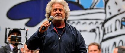 Beppe Grillo, l&iacute;der del Movimiento 5 Estrellas.