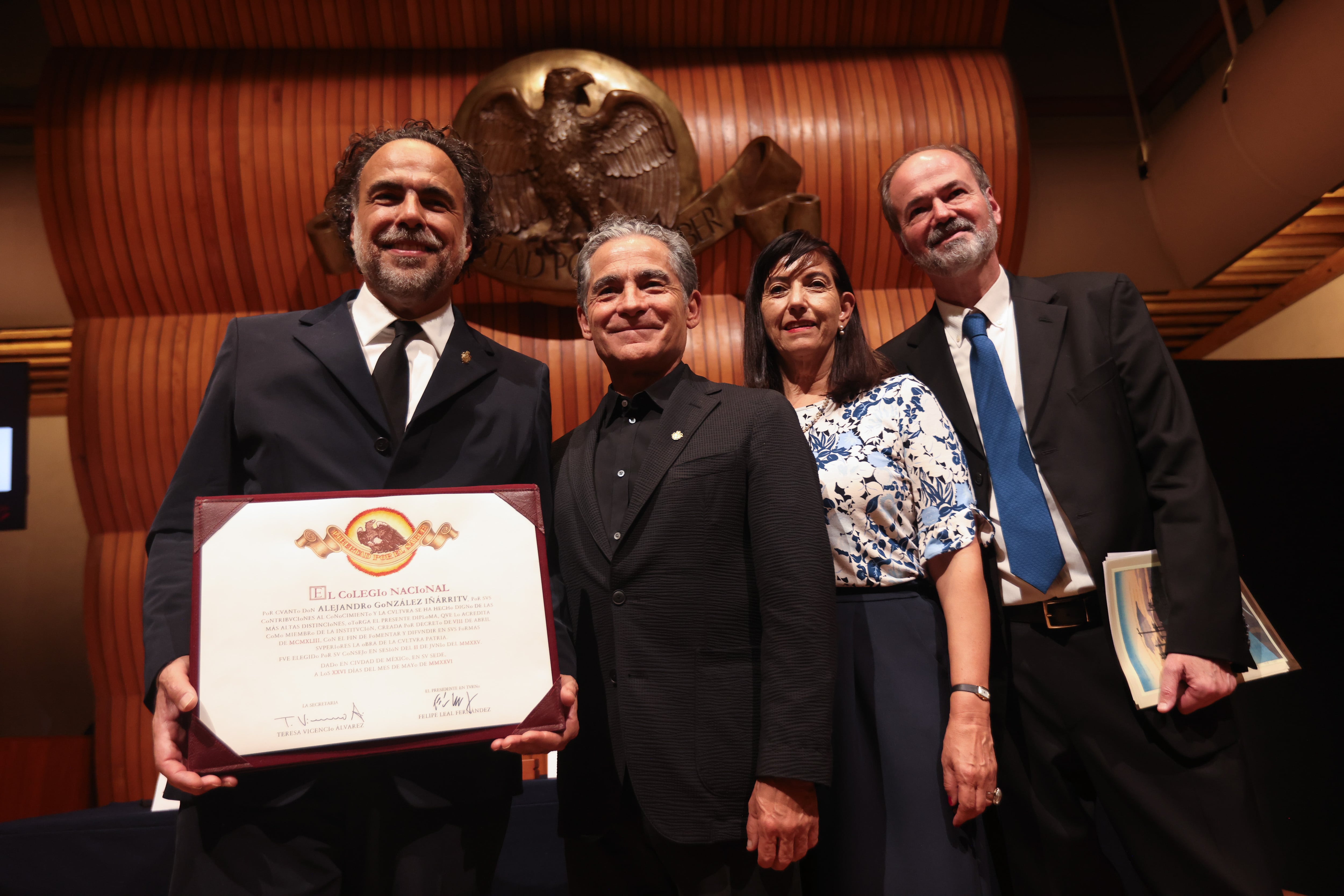 Alejandro González Iñárritu, Felipe Leal, Teresa Vicencio y Juan Villoro.