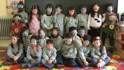 Crianças em um centro de educação infantil de Sintra, ao norte de Lisboa.