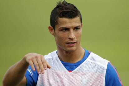 Cristiano Ronaldo, en un entrenamiento con la selección portuguesa.