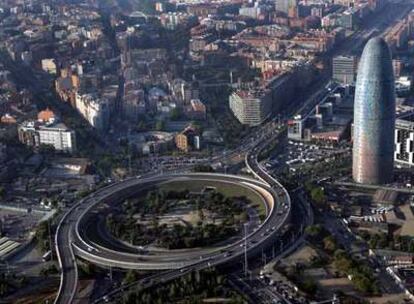 Panorámica de la plaza de las Glòries de Barcelona.