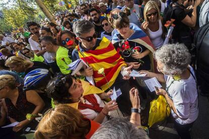 Concentración frente al Palacio de Justicia de Barcelona, sede del Tribunal Superior de Justicia de Cataluña (TSJC).