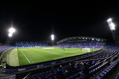 Vista general del estadio antes del partido de La Liga Santader entre Getafe CF y FC Barcelona en el Coliseum Alfonso Pérez.