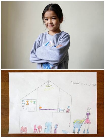 Adina Serikbayeva ( Almaty, Kazakhstan), de 7 años, sueña con tener una casa para su Barbie.