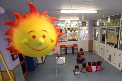 Niños en la guardería privada San Rosendo, de Ferrol.