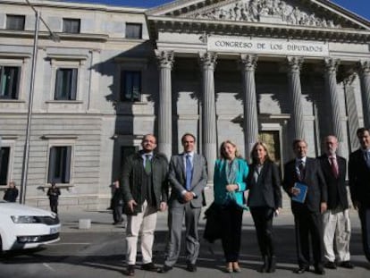 Diputados del PP que el pasado jueves pidieron al Gobierno la derogaci&oacute;n de la actual ley del aborto y que hoy asistir&aacute;n a la manifestaci&oacute;n.