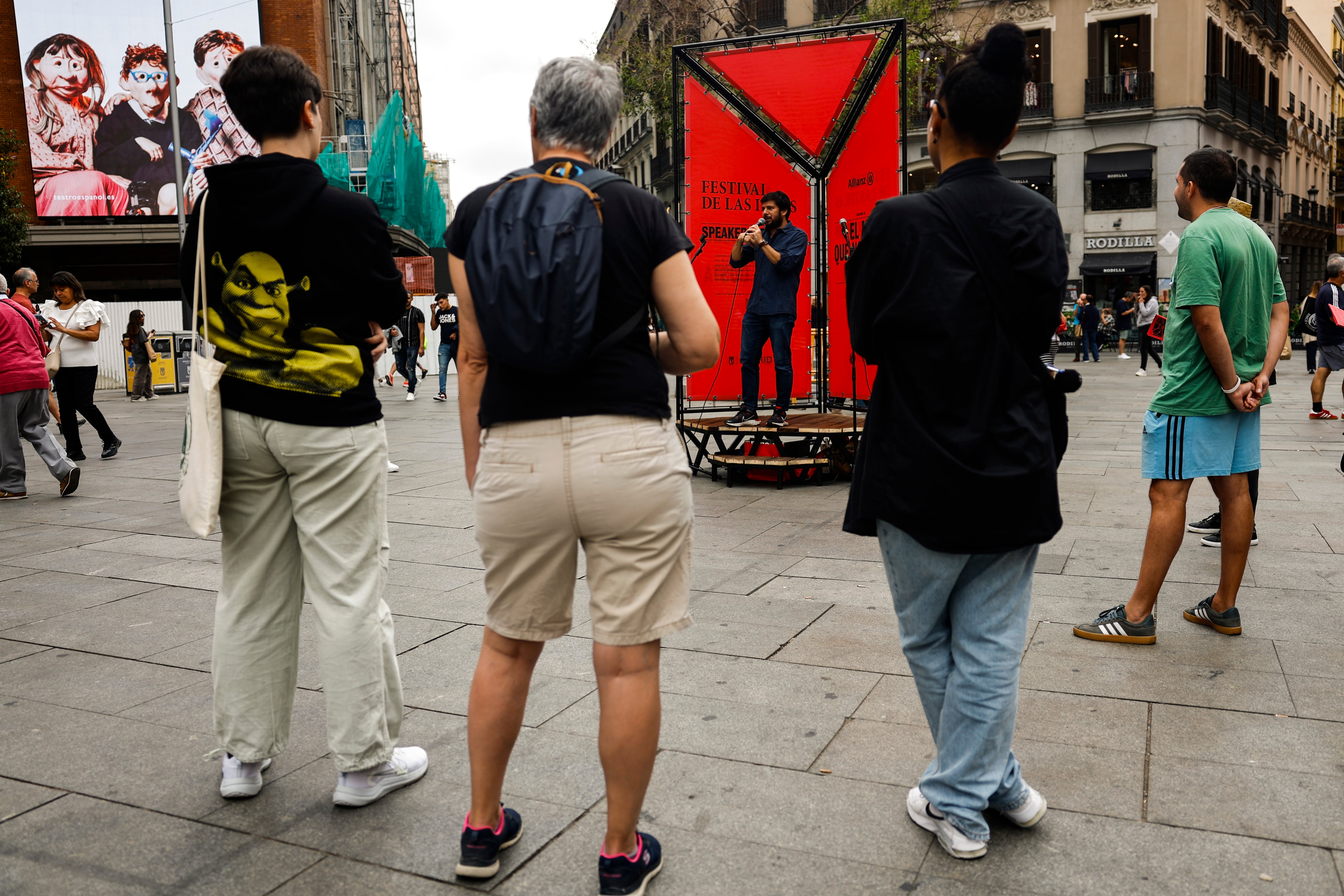 Uno de los escenarios callejeros, en Callao, en Madrid.