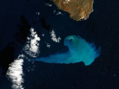 El 10 de febrero de 2012, el sat&eacute;lite &lsquo;Earth Observing-1&rsquo; de la NASA capt&oacute; la mancha del volc&aacute;n de El Hierro.