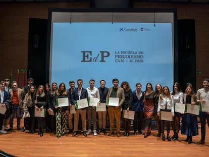 Acto de graduación de la 35ª promoción de la Escuela de Periodismo UAM- EL PAÍS, en la Universidad Autónoma de Madrid.