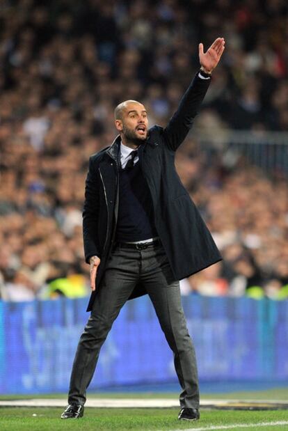 Pep Guardiola, el miércoles pasado, en el Bernabéu frente al Madrid.