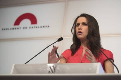 La l&iacute;der de Ciutadans en Catalu&ntilde;a, In&eacute;s Arrimadas, en una reciente rueda de prensa.