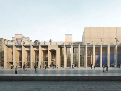 Imatge virtual de la nova façana del Macba al Convent dels Àngels.