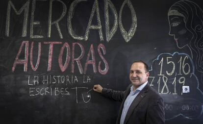 Rubén Martínez, candidato de Unides Podem en las elecciones valencianas, en la sede de Podem de Valencia.