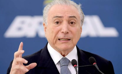 Michel Temer no Palácio do Planalto na quarta-feira.