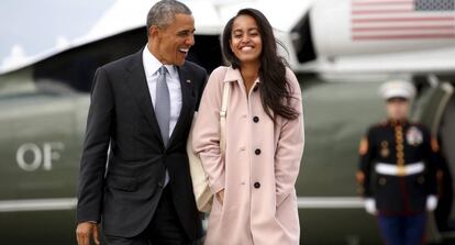 Barack y Malia Obama, en Chicago.