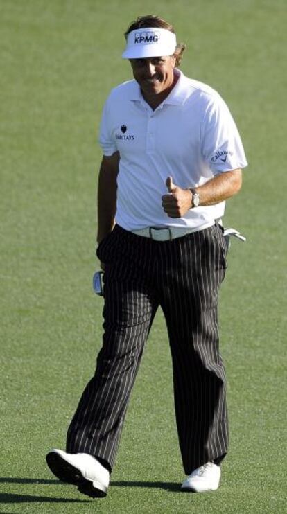 Phil Mickelson, ayer en Augusta.