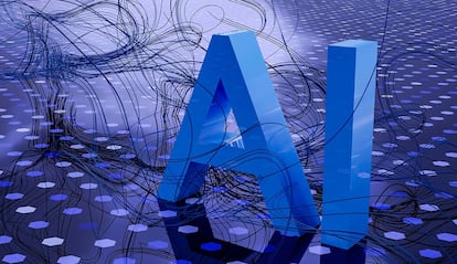 Logotipo de IA con imagen de fondo