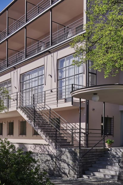 Detalle del edificio estilo Bauhaus del Monte Verità.