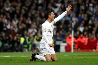 Cristiano Ronaldo, durante el partido entre el Madrid.
