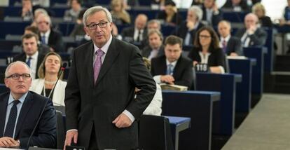 El presidente de la Comisi&oacute;n Europea, Jean-Claude Juncker, durante su &uacute;ltima comparecencia de prensa.