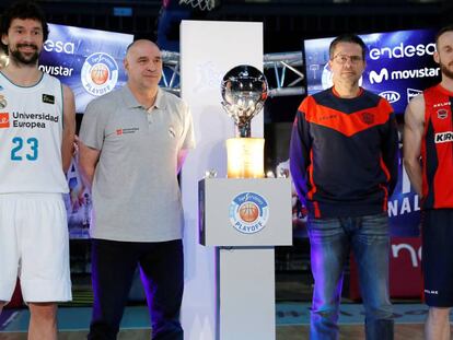 Llull, Laso, Martínez y Marcelinho, en la final de la Liga-2018.