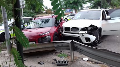 Accidente en Estepona durante una persecución a narcotraficantes la semana pasada.