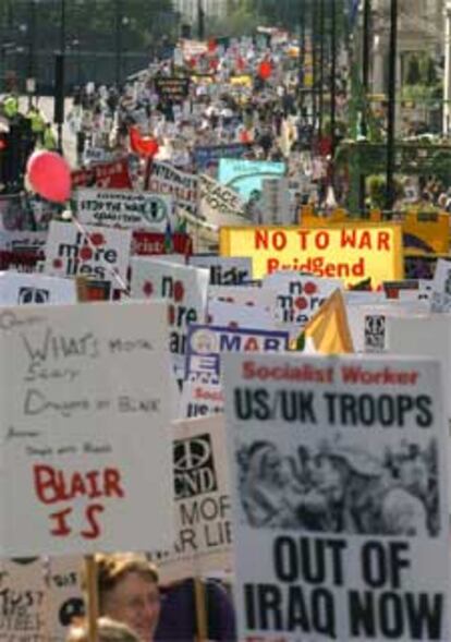 Cabecera de la marcha que ha recorrido las calles de Londres.