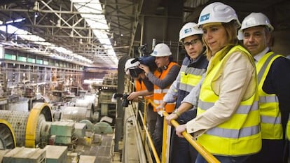 La presidenta de la Junta, Susana Díaz, visita las instalaciones de Riotinto.