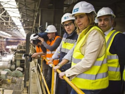 La presidenta de la Junta, Susana Díaz, visita las instalaciones de Riotinto.