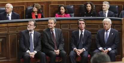 Former PMs Mariano Rajoy, José Luis Rodríguez Zapatero, José María Aznar and Felipe González.