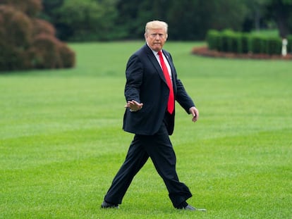 El presidente de Estados Unidos, Donald Trump, a su llegada a la Casa Blanca.