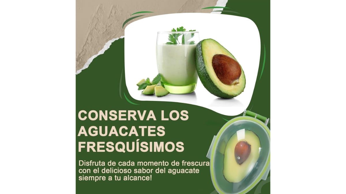 Este recipiente ayuda a mantener el aguacate fresco por más tiempo.
