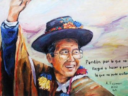 Supuesto autorretrato realizado por Fujimori en prisión en el que pide perdón y trata de sensibilizar a los peruanos sobre su indulto.