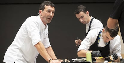 Eneko Atxa, durante su intervención en la vigésimo edición de San Sebastián Gastronomika.