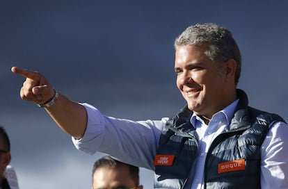 Iván Duque, durante el acto de cierre de campaña en Bogotá.