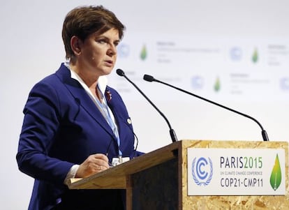 La primera ministra polaca, Beata Szydlo, en París el lunes.