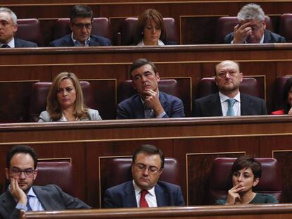 Bancada del PSOE en el Congreso.
