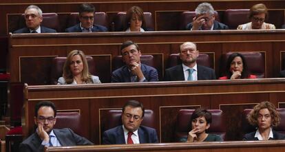 Bancada del PSOE en el Congreso.