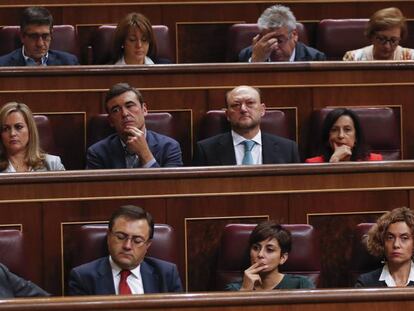 Bancada del PSOE en el Congreso.