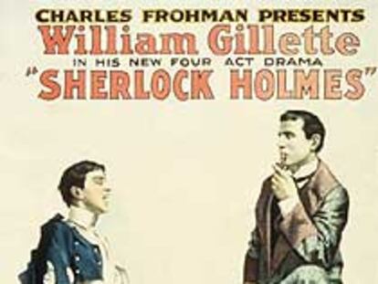 Un cartel de la obra de teatro 'Sherlock Holmes' (1900).