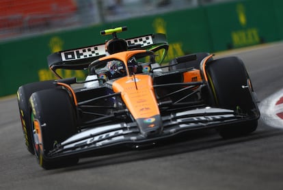 Lando Norris durante los entrenamientos libres del Gran Premio de Singapur