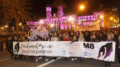 Manifestación por el día de la mujer en San Sebastián