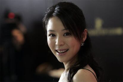La actriz Zhang Jingchu, durante la presentación en la Berlinale de <i>El pavo real,</i> de Gu Changwei.