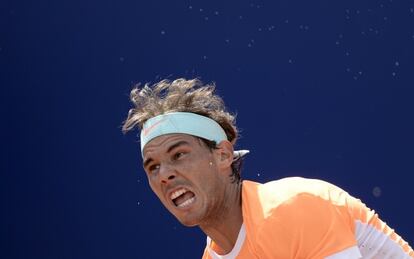 Nadal, durant el partit contra Fognini.