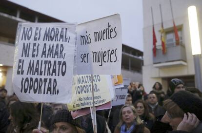 Concentración con la violencia machista el pasado lunes en Rivas.