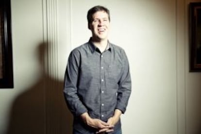 El escritor Jeff Kinney, ayer en Madrid.